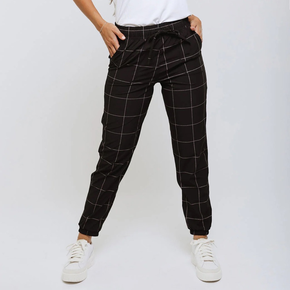 Albion Everywhere Joggers Black Windowpane